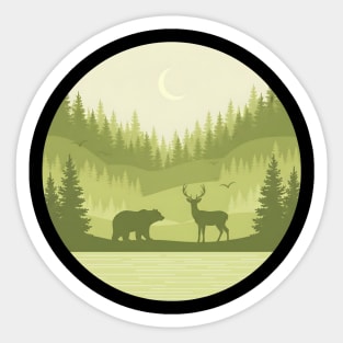 Forest Retro Nature Wildlife Outdoor Sticker